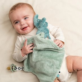 Done by Deer Kocyk Przytulanka dla Niemowlaka Słonik Elphee Blue