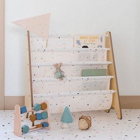 3 Sprouts Stojak na Książki Recycled Terrazzo Cream