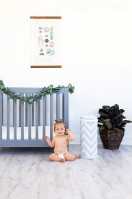 Ubbi Stalowy Kosz na Pieluchy Grey Chevron