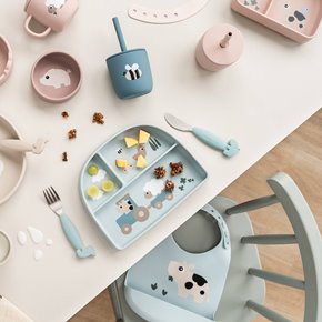 Done by Deer Kubek ze Słomką Tiny Farm Blue 2 szt.