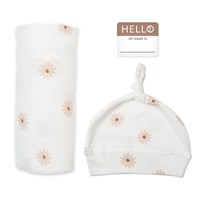 Lulujo Zestaw Prezentowy Kocyk + Czapka Daisies