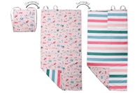 FlapJack Ręcznik Plecak Plażowy dla Dzieci 2w1 Różowe Zoo