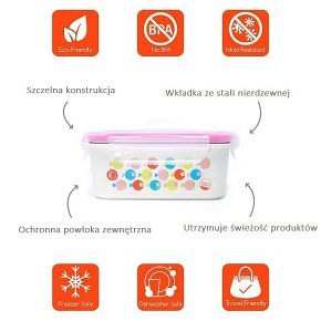 Innobaby Lunchbox Stalowy Fish Pink