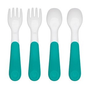 OXO Sztućce Plastikowe 12m+ Teal 4 szt