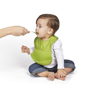 OXO Zestaw Śliniak Zwijany z Łyżeczką Gree