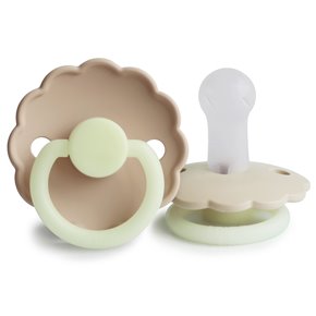 FRIGG Daisy Smoczek uspokajający na noc 2-pak silikon 6-18m Cream