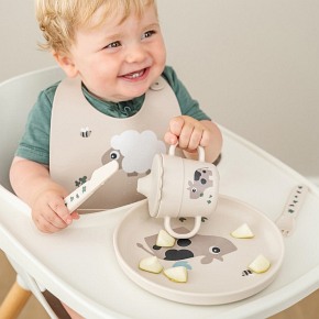 Done by Deer Kubek z Ustnikiem Foodie Tiny Farm Sand