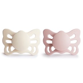 FRIGG Butterfly Smoczek anatomiczny 2-pak silikon 0-6m Cream / Bl