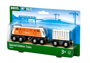 BRIO Pociąg Drewniany z Wagonem Towarowym EDYCJA SPECJALNA
