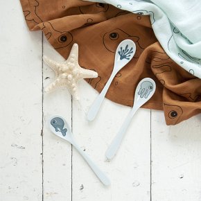 Done by Deer Sea Zestaw Łyżeczek Blue