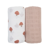 Lulujo Boho Kocyk Otulacz Muślinowy Mushroom/Sand 2szt.