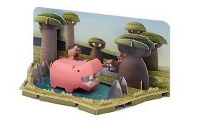 Halftoys Magnetyczny Składany Hipopotam z Makietą
