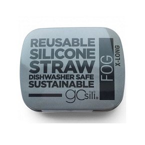 GoSili Słomka Silikonowa X-Long w Etui Fog