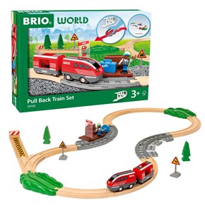 BRIO World Kolejka Drewniana z Pociągiem Pull-Back