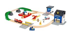 BRIO World Zestaw Kolejki Deluxe Straż Pożarna i Policja