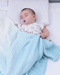 Mombella Kocyk Muślinowy 8-Warstwowy Blue