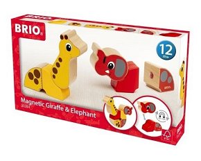 BRIO Klocki Magnetyczne Słoń i Żyrafa