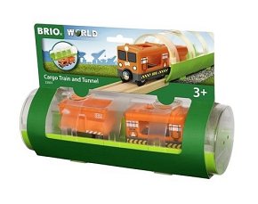 BRIO World Pociąg Towarowy z Tunelem
