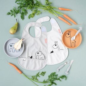 Done by Deer Śliniak z Kieszonką 2szt Grey