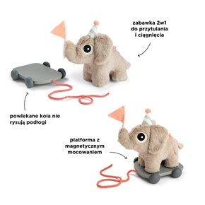 Done by Deer Zabawka do Ciągnięcia Słonik Elphee Sand