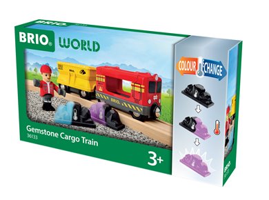 BRIO World Pociąg Towarowy z Kamieniami Zmieniającymi Kolor i Mas