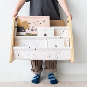 3 Sprouts Stojak na Książki dla Dzieci Przenośny Terrazzo Cream