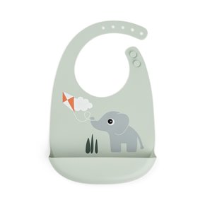 Done by Deer Śliniak Silikonowy z Kieszonką Playground Green