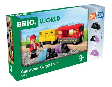 BRIO World Pociąg Towarowy z Kamieniami Zmieniającymi Kolor i Mas