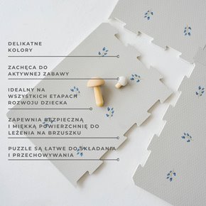 3 Sprouts Mata Piankowa EVA Blueberry Taupe - Puzzle Podłogowe