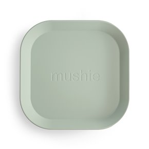 Mushie Talerzyki dla dzieci kwadratowe 2-pak Sage
