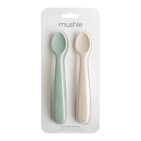 Mushie Łyżeczki do Karmienia Niemowląt 2-pak Cambridge Blue / Shi