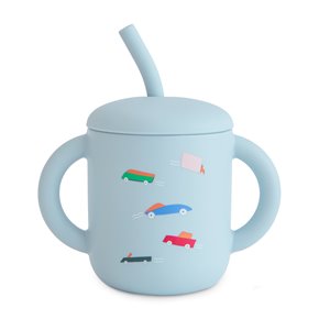 Mushie Kubek ze słomką 175 ml Retro Cars