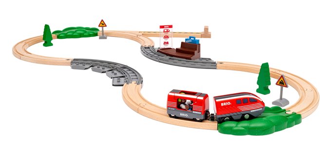BRIO World Kolejka Drewniana z Pociągiem Pull-Back