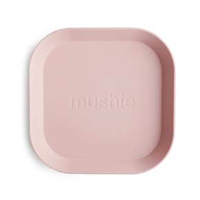 Mushie Talerzyki dla dzieci kwadratowe 2-pak Blush